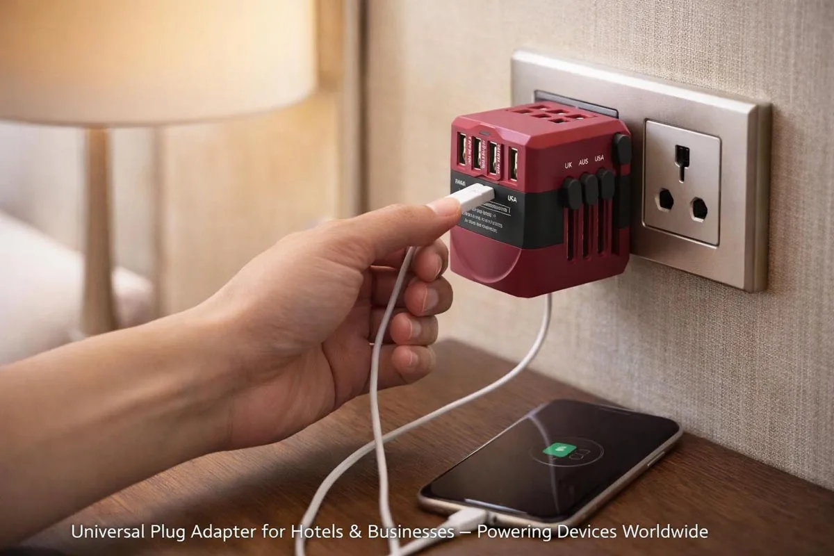 Universal Plug Adapter for Hotel Room Charging