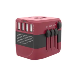 Universal plug adapter with 4 USB