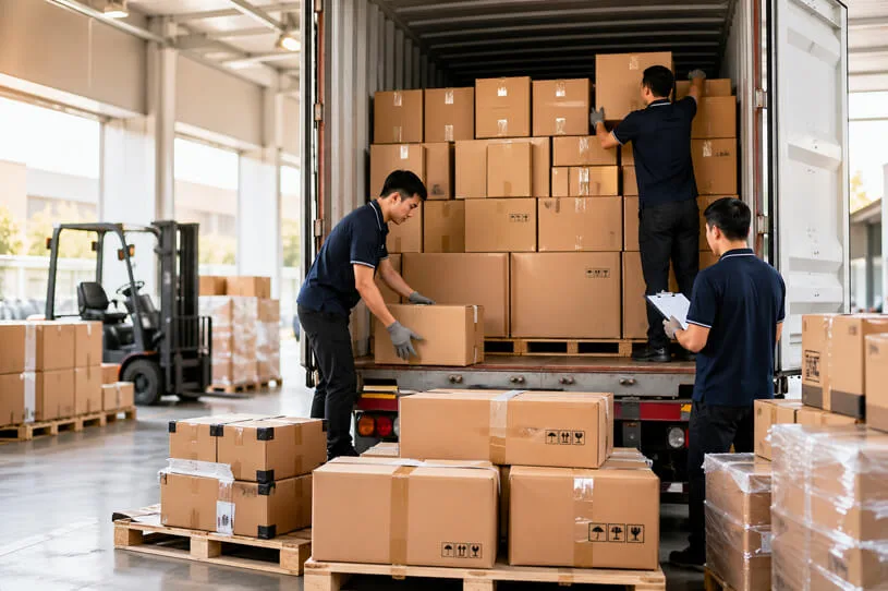 Safe Carton Loading Gift Orders Container Stacking Process