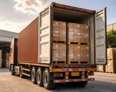 HOME 44 Container Loading for Custom Gifts with Secure Pallet Stacking on Export Truck