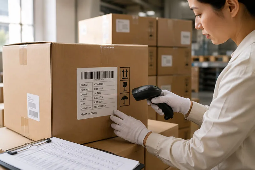 Packaging Inspection Before Shipping Barcode and Shipping Label Verification